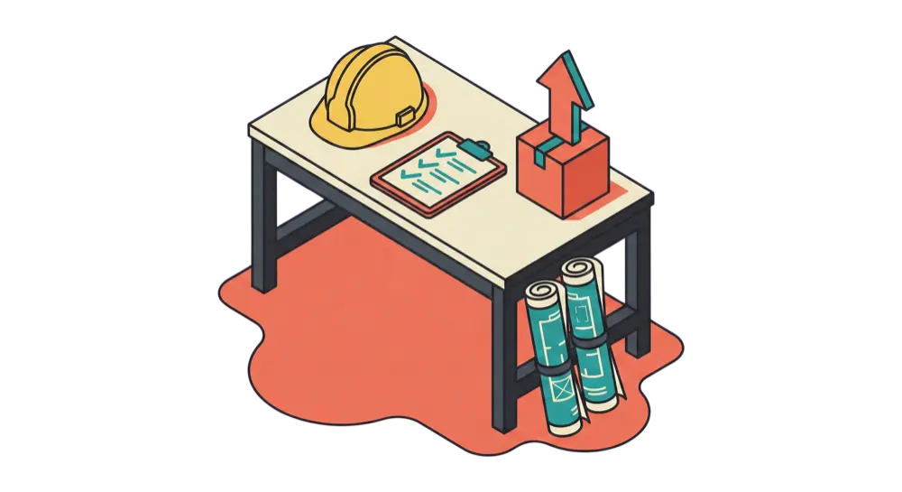 Builder workspace with tools and builds